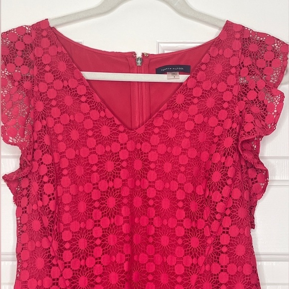 Tommy Hilfiger Women’s Red Lace Dress Size 8 - Picture 2 of 9